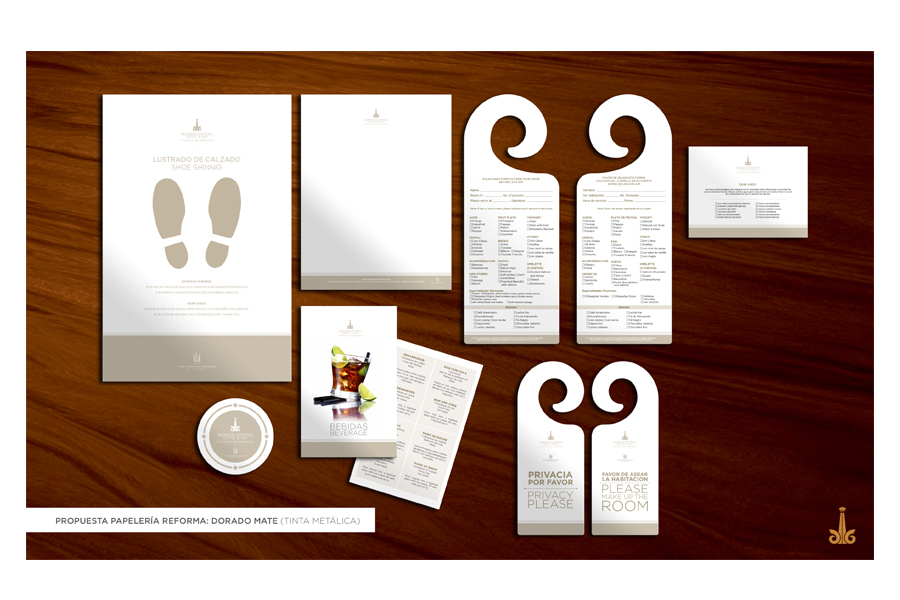 Material corporativo y colaterales para hotelería